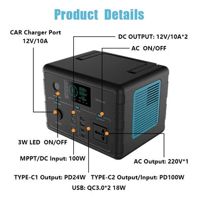 500W 라이프포4 태양 발전소, 518wh 가지고 다닐 수 있는 동력화차 CE ROHS FCC 증명서